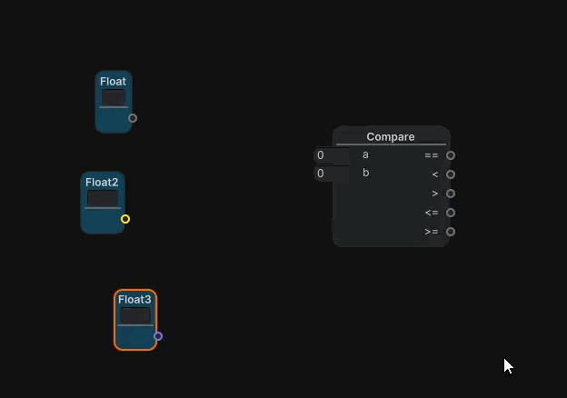 modifying connections and showing default value slots